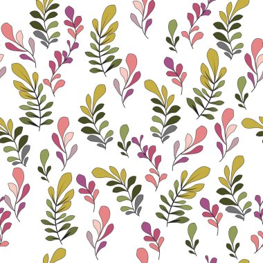 Çiçekli ve bitkili doku. Çiçek süsü. Orijinal çiçek deseni.