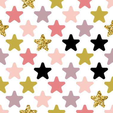 Çok renkli ve altın geometri ile vektör sorunsuz arka plan