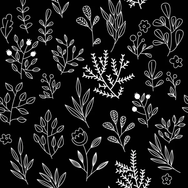 Textura Com Flores Plantas Ornamento Floral Padrão Flores Originais —  Vetores de Stock