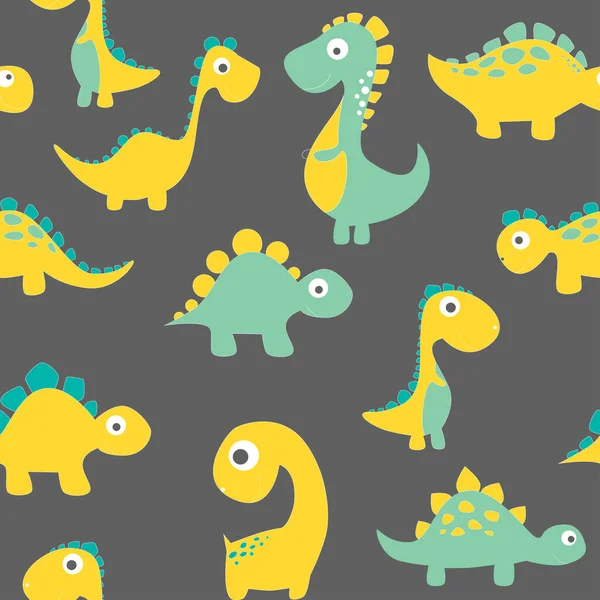 Kindliche Dinosaurier Nahtlose Muster Für Mode Kleidung Stoff Shirts Von — Stockvektor