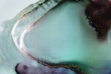 Mürekkep, boya, soyut. Tabloya yakın çekim. Renkli soyut resim arkaplanı. Yüksek desenli yağlı boya. Yüksek kaliteli detaylar.