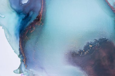 Mürekkep, boya, soyut. Tabloya yakın çekim. Renkli soyut resim arkaplanı. Yüksek desenli yağlı boya. Yüksek kaliteli detaylar.