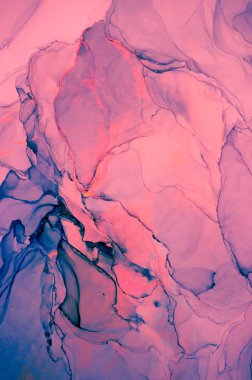 Mürekkep, boya, soyut. Tabloya yakın çekim. Renkli soyut resim arkaplanı. Yüksek desenli yağlı boya. Yüksek kalite detaylar. Alkol mürekkebi modern soyut resim, modern modern sanat.