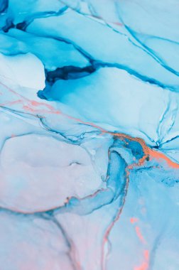 Mürekkep, boya, soyut. Tabloya yakın çekim. Renkli soyut resim arkaplanı. Yüksek desenli yağlı boya. Yüksek kalite detaylar. Alkol mürekkebi modern soyut resim, modern modern sanat.