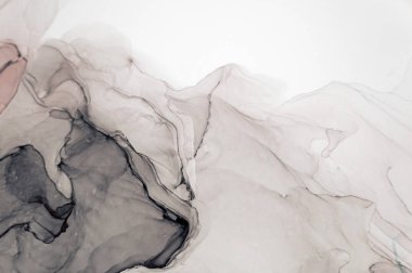 Mürekkep, boya, soyut. Tabloya yakın çekim. Renkli soyut resim arkaplanı. Yüksek desenli yağlı boya. Yüksek kalite detaylar. Alkol mürekkebi modern soyut resim, modern modern sanat.