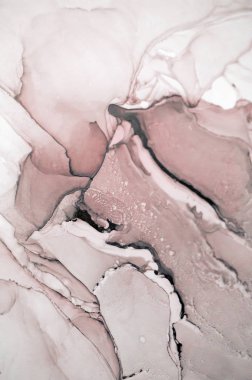 Mürekkep, boya, soyut. Tabloya yakın çekim. Renkli soyut resim arkaplanı. Yüksek desenli yağlı boya. Yüksek kalite detaylar. Alkol mürekkebi modern soyut resim, modern modern sanat.