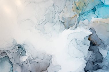 Mürekkep, boya, soyut. Tabloya yakın çekim. Renkli soyut resim arkaplanı. Yüksek desenli yağlı boya. Yüksek kaliteli detaylar.