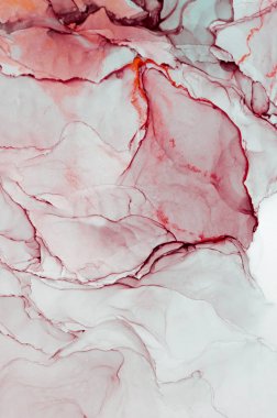 Mürekkep, boya, soyut. Tabloya yakın çekim. Renkli soyut resim arkaplanı. Yüksek desenli yağlı boya. Yüksek kalite detaylar. Alkol mürekkebi modern soyut resim, modern modern sanat.