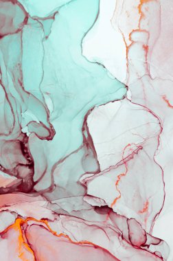 Mürekkep, boya, soyut. Tabloya yakın çekim. Renkli soyut resim arkaplanı. Yüksek desenli yağlı boya. Yüksek kalite detaylar. Alkol mürekkebi modern soyut resim, modern modern sanat.