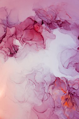 Mürekkep, boya, soyut. Tabloya yakın çekim. Renkli soyut resim arkaplanı. Yüksek desenli yağlı boya. Yüksek kalite detaylar. Alkol mürekkebi modern soyut resim, modern modern sanat.