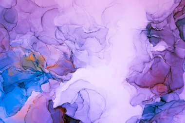 Mürekkep, boya, soyut. Tabloya yakın çekim. Renkli soyut resim arkaplanı. Yüksek desenli yağlı boya. Yüksek kalite detaylar. Alkol mürekkebi modern soyut resim, modern modern sanat.