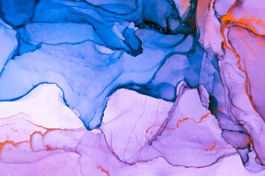 Mürekkep, boya, soyut. Tabloya yakın çekim. Renkli soyut resim arkaplanı. Yüksek desenli yağlı boya. Yüksek kalite detaylar. Alkol mürekkebi modern soyut resim, modern modern sanat.