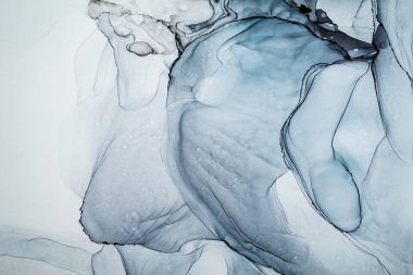 Mürekkep, boya, soyut. Tabloya yakın çekim. Renkli soyut resim arkaplanı. Yüksek desenli yağlı boya. Yüksek kalite detaylar. Alkol mürekkebi modern soyut resim, modern modern sanat.