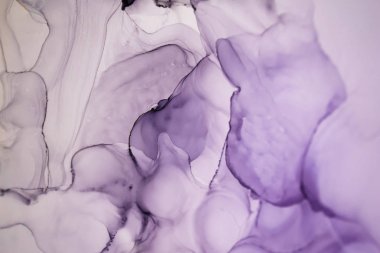 Mürekkep, boya, soyut. Tabloya yakın çekim. Renkli soyut resim arkaplanı. Yüksek desenli yağlı boya. Yüksek kalite detaylar. Alkol mürekkebi modern soyut resim, modern modern sanat.