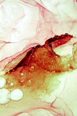 Modern tarz trendler. Mor arka planda sıvı mürekkep. Mürekkep, boya, soyut. Tabloya yakın çekim. Renkli soyut resim arkaplanı. Yüksek desenli yağlı boya. Yüksek kaliteli detaylar.