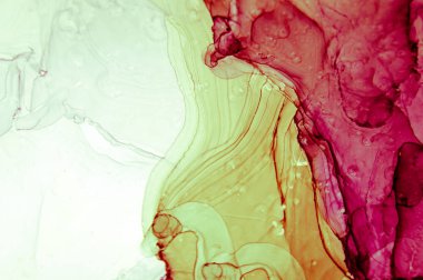 Modern tarz trendler. Mor arka planda sıvı mürekkep. Mürekkep, boya, soyut. Tabloya yakın çekim. Renkli soyut resim arkaplanı. Yüksek desenli yağlı boya. Yüksek kaliteli detaylar.