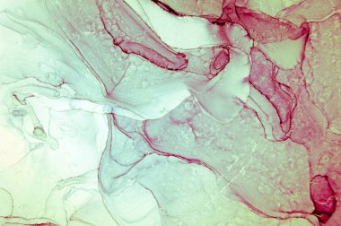 Mürekkep, boya, soyut. Tabloya yakın çekim. Renkli soyut resim arkaplanı. Yüksek desenli yağlı boya. Yüksek kalite detaylar. Alkol mürekkebi modern soyut resim, modern modern sanat.