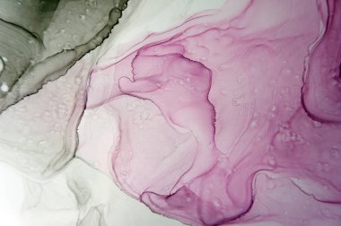Mürekkep, boya, soyut. Tabloya yakın çekim. Renkli soyut resim arkaplanı. Yüksek desenli yağlı boya. Yüksek kalite detaylar. Alkol mürekkebi modern soyut resim, modern modern sanat.