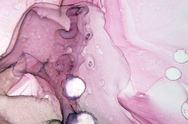 Mürekkep, boya, soyut. Tabloya yakın çekim. Renkli soyut resim arkaplanı. Yüksek desenli yağlı boya. Yüksek kalite detaylar. Alkol mürekkebi modern soyut resim, modern modern sanat.