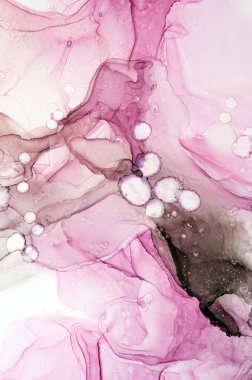 Mürekkep, boya, soyut. Tabloya yakın çekim. Renkli soyut resim arkaplanı. Yüksek desenli yağlı boya. Yüksek kalite detaylar. Alkol mürekkebi modern soyut resim, modern modern sanat.