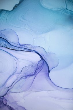 Alkol mürekkebi deniz dokusu. Artistik parlak sıçrama. Sıvı sanat eseri. Soyut ruhani girdap. Sanat eserinin bir parçası. Moda modern sanat. Gökyüzünden esinlenildiği kadar buhar ve dumandan da..