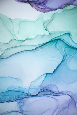 Alkol mürekkebi deniz dokusu. Artistik parlak sıçrama. Sıvı sanat eseri. Soyut ruhani girdap. Sanat eserinin bir parçası. Moda modern sanat. Gökyüzünden esinlenildiği kadar buhar ve dumandan da..