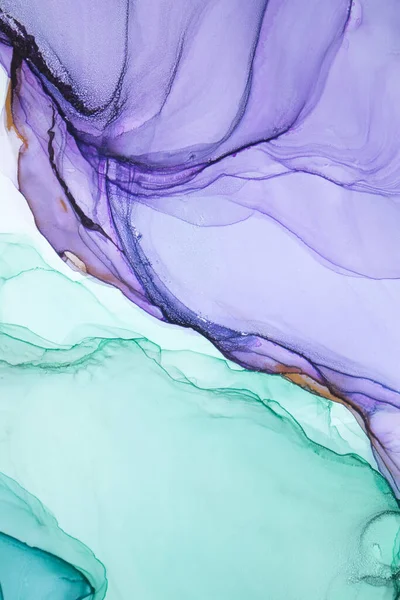 アルコールインクの海のテクスチャ 芸術的な明るいスプラッシュ 液体アートワーク 抽象的なエーテルの渦 アートワークの断片 現代美術の流行 空だけでなく 蒸気や煙に触発 — ストック写真