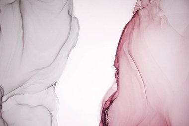 Alkol mürekkebi deniz dokusu. Artistik parlak sıçrama. Sıvı sanat eseri. Soyut ruhani girdap. Sanat eserinin bir parçası. Moda modern sanat. Gökyüzünden esinlenildiği kadar buhar ve dumandan da..