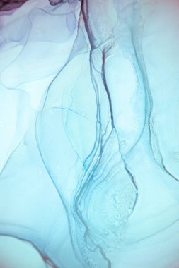 Alkol mürekkebi deniz dokusu. Artistik parlak sıçrama. Sıvı sanat eseri. Soyut ruhani girdap. Sanat eserinin bir parçası. Moda modern sanat. Gökyüzünden esinlenildiği kadar buhar ve dumandan da..