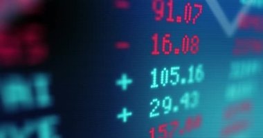 Animasyonlu borsa verileri - hisse senetleri ve hisse - piyasası işlem-ticaret - mikro para birimi