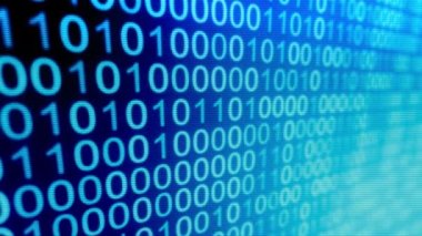 Animasyonlu mavi ikili kod teknolojisi