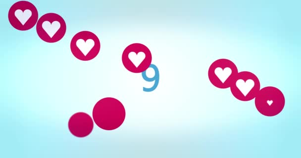 100 000 Heart Likes Social Media — Stock Video