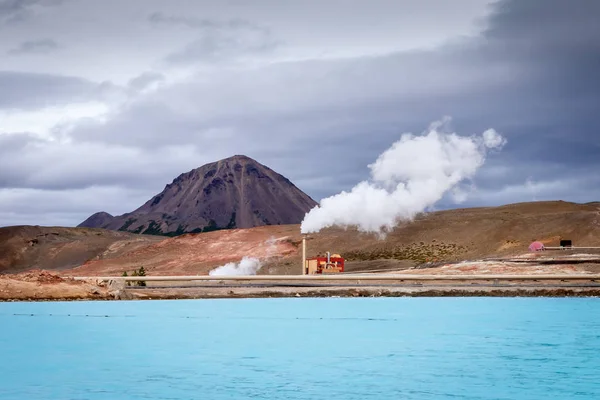 Centrale Géothermique Bjarnarflag Près Lac Myvatn Islande Images De Stock Libres De Droits