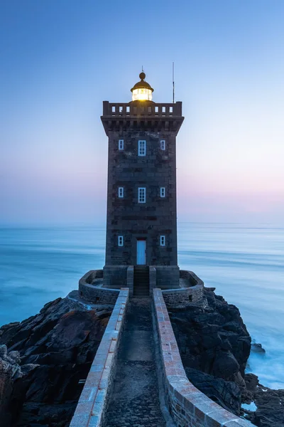 Phare Kermorvan Conquet Bretagne France Cet Endroit Est Partie Occidentale Photo De Stock