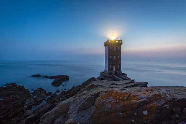 Phare Kermorvan Conquet Bretagne France Cet Endroit Est Partie Occidentale Photos De Stock Libres De Droits