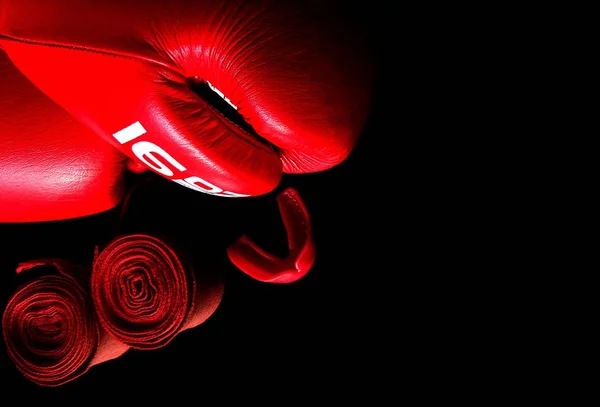 Red Color Martial Arts Fight Sport Boxing Gym Training Equipment — Stock Photo, Image