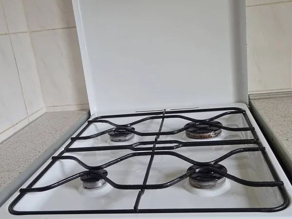 White Color Opened Gas Stove For Cooking On Syn-gas Natural Gas Propane Butane Fuel With 4 Big And Small Size Gas Burner Burners Kitchen Appliances