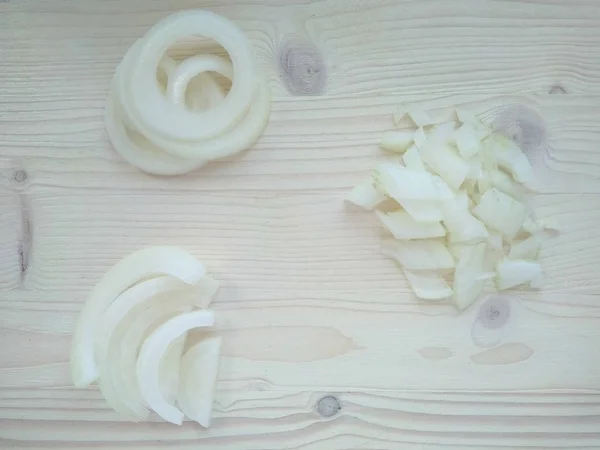 Cibo Fiore Bianco Pasta Legno Sano Ingrediente Legno Verdura Cipolla — Foto Stock