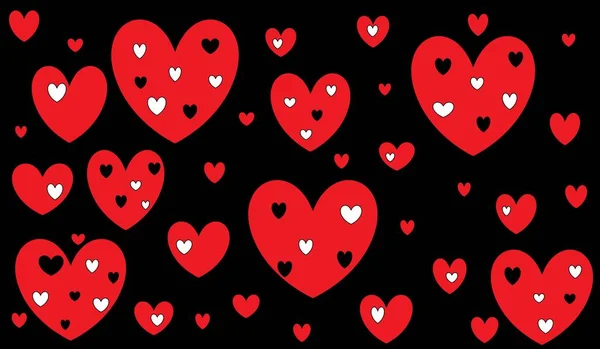 abstraction hearts. red. black. white. background. pattern. illustration.