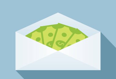 Zarf kağıt para dolu