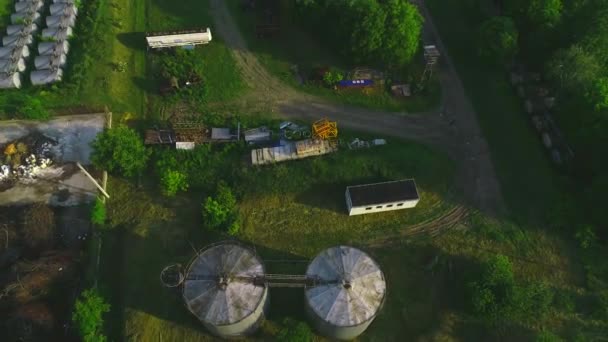 Vista aérea de la depuradora de aguas residuales: depuración de aguas residuales. 4K . — Vídeos de Stock