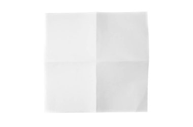 Beyaz arka planda dört izole beyaz kağıt levha.