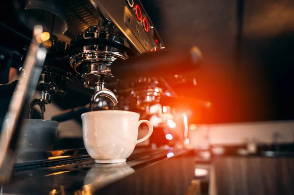 Professional coffee machine in a cafe