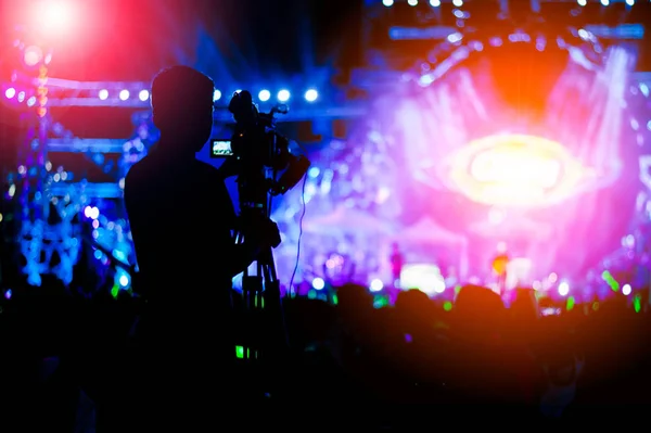 Photographer in live concert,Photographer video Recording in Concert.