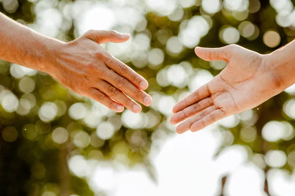 Helpende Hand Concept Dank Voor Steun Hoe Kan Helpen Internationale — Stockfoto