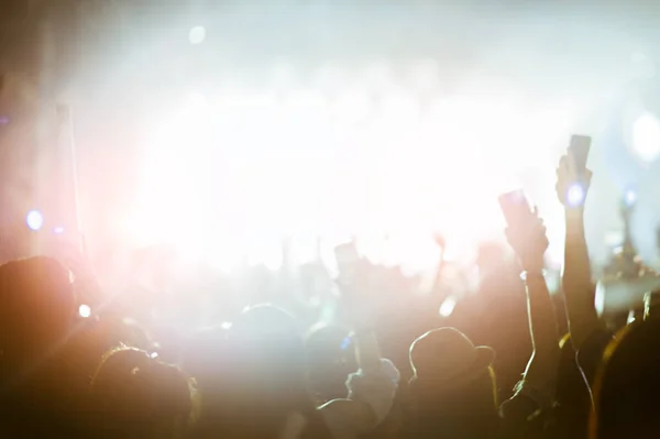 Silhouettes Hand Concert Light Stage —  Fotos de Stock