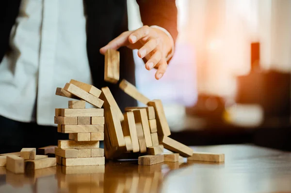 Falla Construcción Torre Concepto Para Desafío Fracaso Los Negocios — Foto de Stock