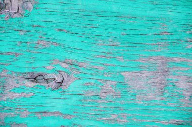 Ahşap yeşil eski doku parçası. Yakın çekim.