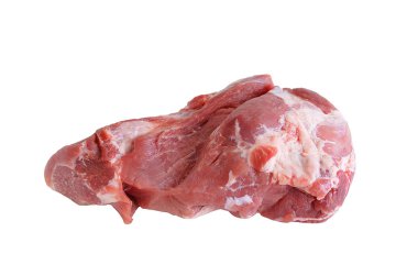 Çiğ domuz jambon. Beyaz izole et. Et bonfile