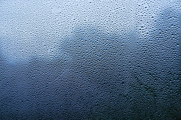 Condensate Raindrops Window Pane Close — Stock Photo, Image